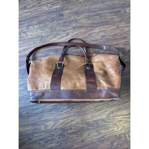 VTG 24" Marino Orlandi Leather Extra Large Weekender Duffle Travel Bag